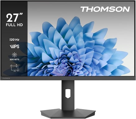 Pantalla Thomson Business 27'' FHD IPS 120Hz HDR10, Altavoces Integrados, Pivotante, Rotación y USB-C