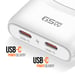 Chargeur de Voyage GaN 65W Prises EU US UK AUS avec 2x USB-C PD Blanc