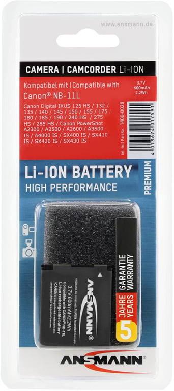 Batterie Ansmann A Can NB 600 mAh 3 7 V Lithium Ion pour appareil photo - vue 2