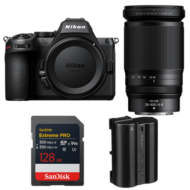 Cámara híbrida Nikon Z5 II + 28-400mm f/4-8 VR + 1 SanDisk 128GB Extreme PRO UHS-II + Nikon EN-EL15c + Ebook ''20 consejos para fotos que impactan''