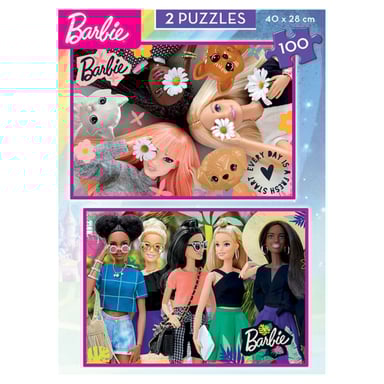 Lote de 2 puzzles infantiles Barbie de 100 piezas