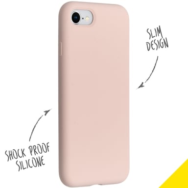 Accezz Coque Liquid Silicone pour Apple iPhone SE (2022 / 2020) / 8 / 7 - Rose