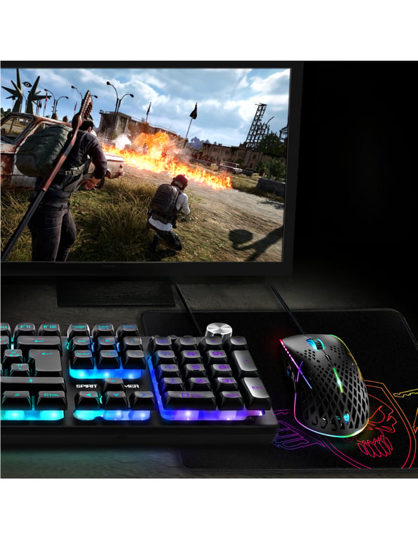 Tapis De Souris Spirit Of Gamer SOG-PAD02XL – Surface Textile Micro-Maille RVB - vue 2