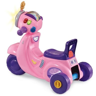 Porteur scooter interactif VTech Baby 3-en-1 rose multicolore GPS roll ours rotatif lumières sons