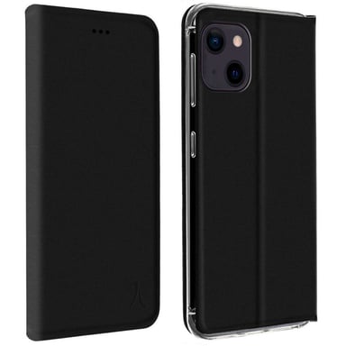 Funda iPhone 13 Pro Max Cuero Tarjetero Soporte Vídeo Akashi Negro