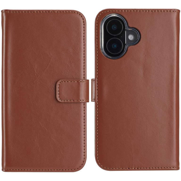 Selencia Étui de téléphone portefeuille en cuir véritable pour Apple iPhone 16 Neuf