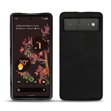 Coque cuir Google Pixel 6 -  - Noir - Cuir lisse premium