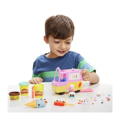 Play-Doh Peppa et le camion de glaces - Figurines Peppa et George et 5 pots de pâte a modeler - Les héros