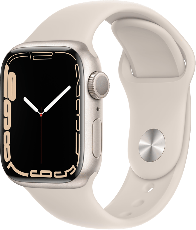 Watch Series 7 (GPS) Boîtier en Aluminium lumière stellaire de 41 mm, Bracelet Sport lumière stellai