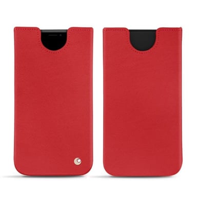 Pochette cuir Apple iPhone Xs Max -  - Rouge - Cuir lisse premium