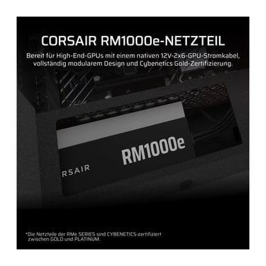 Fuente de Alimentación Corsair RM1000E- 1000W- Ventilador 12cm- 80 Plus Gold- Cybenetics Gold