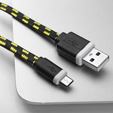 Cable Tressé 1m Micro USB pour Smartphone Android Chargeur Connecteur USB Lacet Fil Nylon