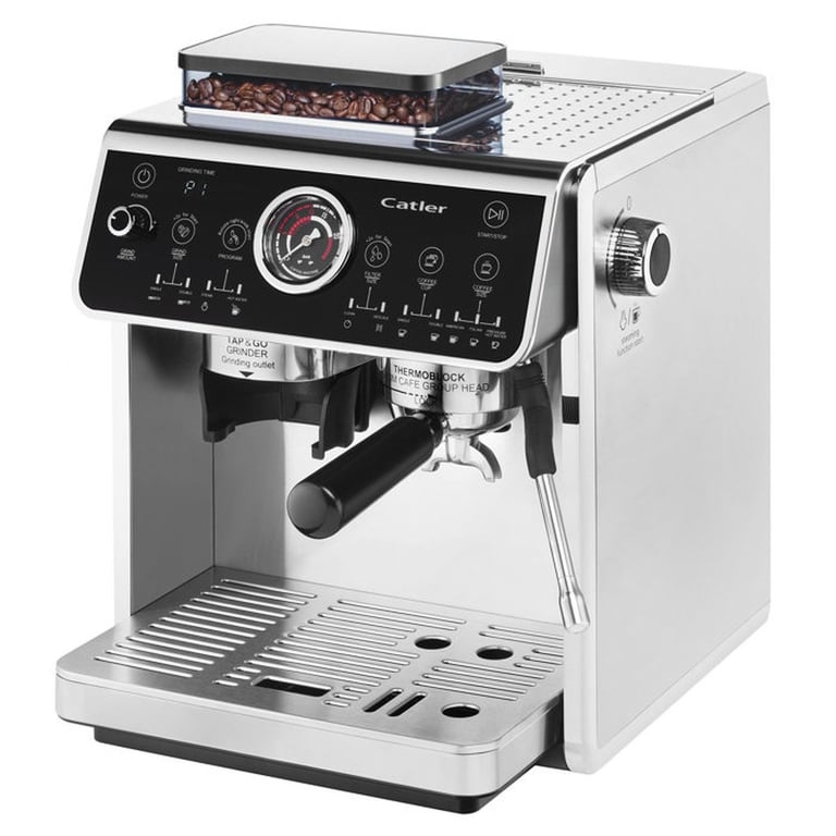 Machine à expresso à levier CATLER ES 910 Café en grains Double pompe 205 bars Broyeur inox 30 niveaux inox - vue 3