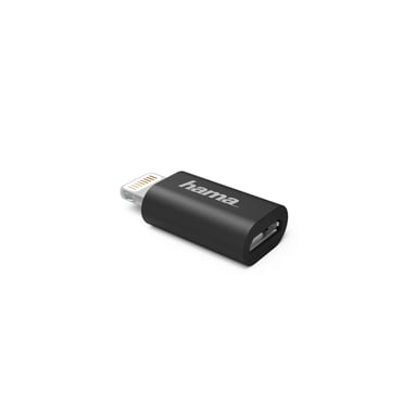 Adaptador de micro USB a Apple Lightning, MFI, negro