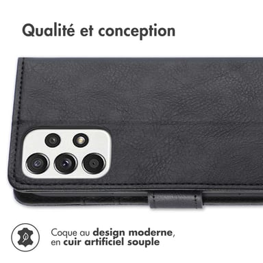 imoshion Étui de télephone portefeuille de luxe pour Samsung Galaxy A53 - Noir
