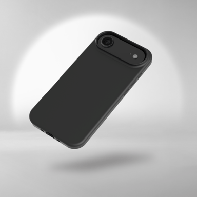 Custodia antiurto in morbido gel di silicone con il 55% di plastica riciclata per Apple iPhone 17 Air, Nero Satinato