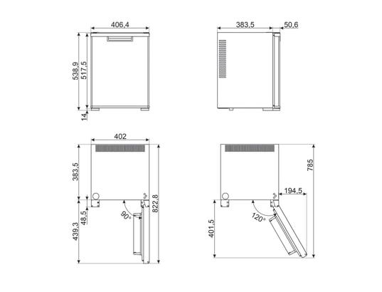 Réfrigérateur SMEG MTE40 – 32L, Statique, Classe G - vue 7