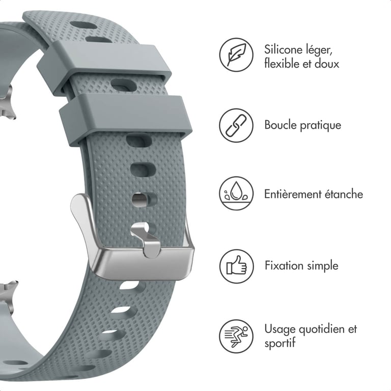 Bracelet Samsung Galaxy Watch 8 46mm Silicone flexible - vue 2