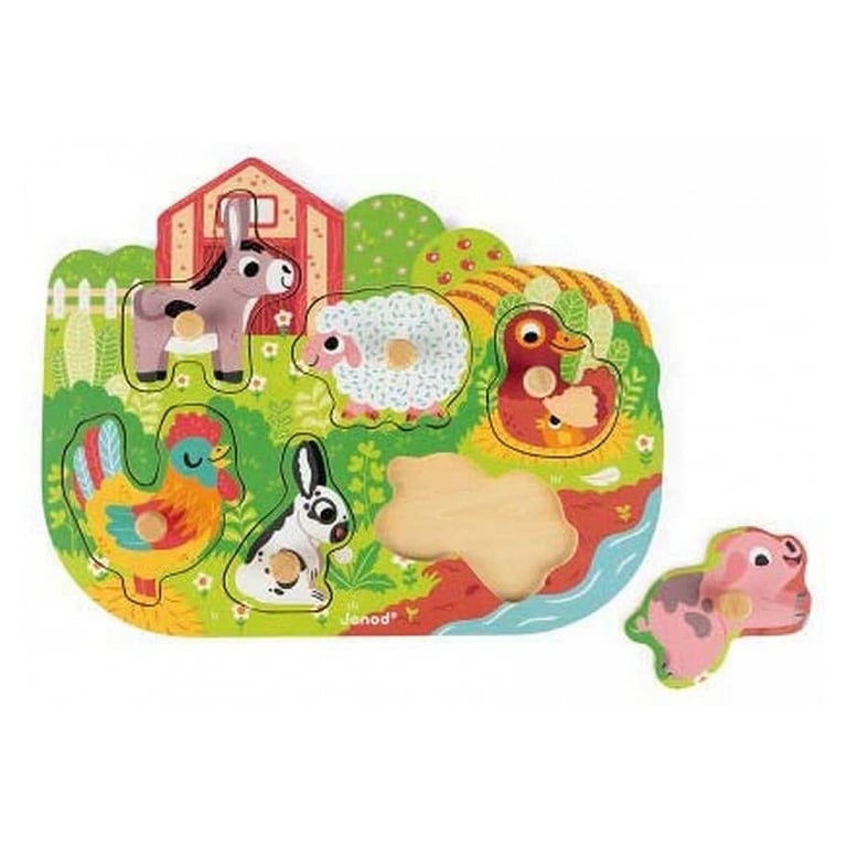Puzzle Encastrement 6 pièces : Happy Farm Juratoys Janod - vue 3
