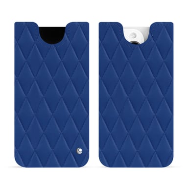 Pochette cuir Apple iPhone 15 Pro - Pochette - Bleu - Cuir lisse couture