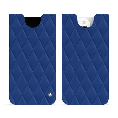 Pochette cuir Apple iPhone 15 Pro -  - Bleu - Cuir lisse couture