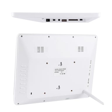 Cadre Photo Numérique 12 pouces LCD SD USB MP3 Vidéos Blanc YONIS