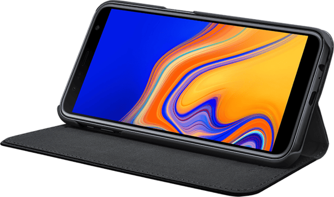 Folio a conchiglia con slot per schede e supporto per Samsung Galaxy J6+ 2018, nero