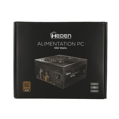 Fuente de alimentación PC ATX HEDEN 80PLUS BRONZE 550W Ventilador 120mm / PFC