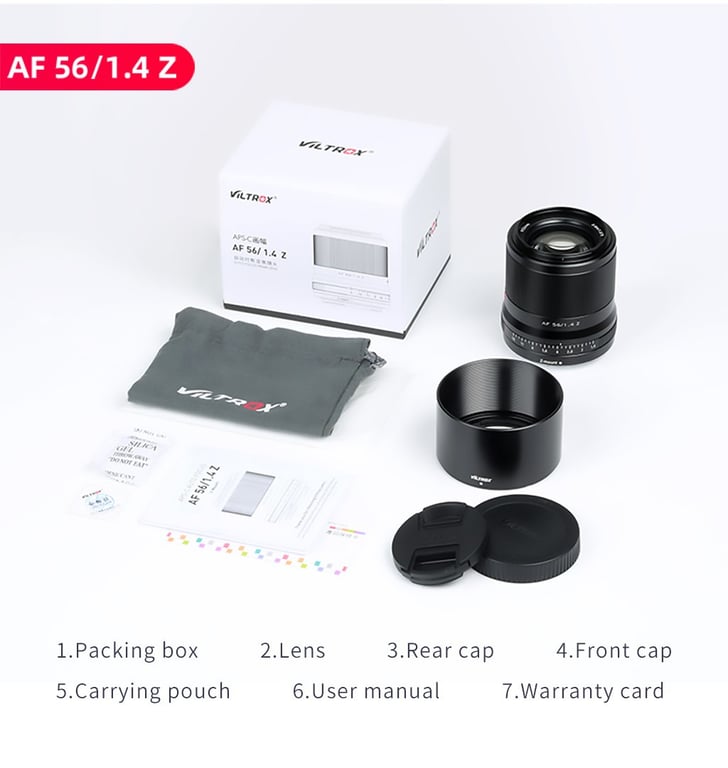 VILTROX Z 56 F1.4 AF Nikon Z mount APS C - vue 3