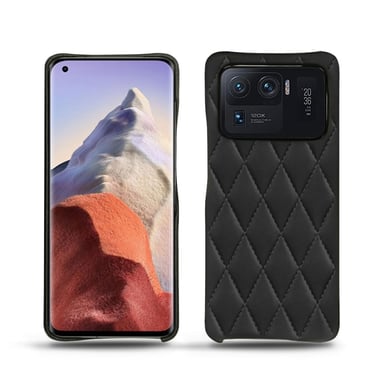 Xiaomi Mi 11 Ultra Funda de piel - Tapa trasera - Negro - Piel lisa cosida