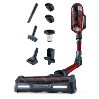 Rowenta X-Force RH9829 Aspirateur-balai 2 en 1 Batterie Sec Sans sac 0,9 L Rouge, Gris