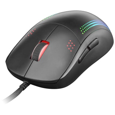 Mars Gaming MMPRO, Ratón Ambidiestro Ultra-Ligero, RGB Chroma, Óptico 32000 DPI, Negro