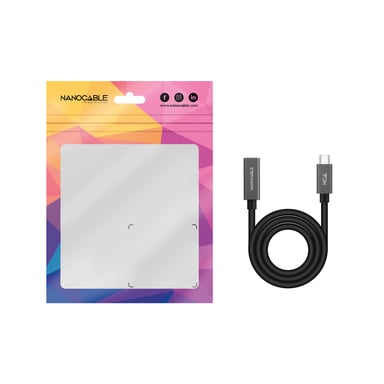 Nanocable Cable Prolongador USB-C 3.2 Gen2x2 20Gbps 3A, 4K/60Hz, USB-C/M-USB-C/H, Negro, 2 m