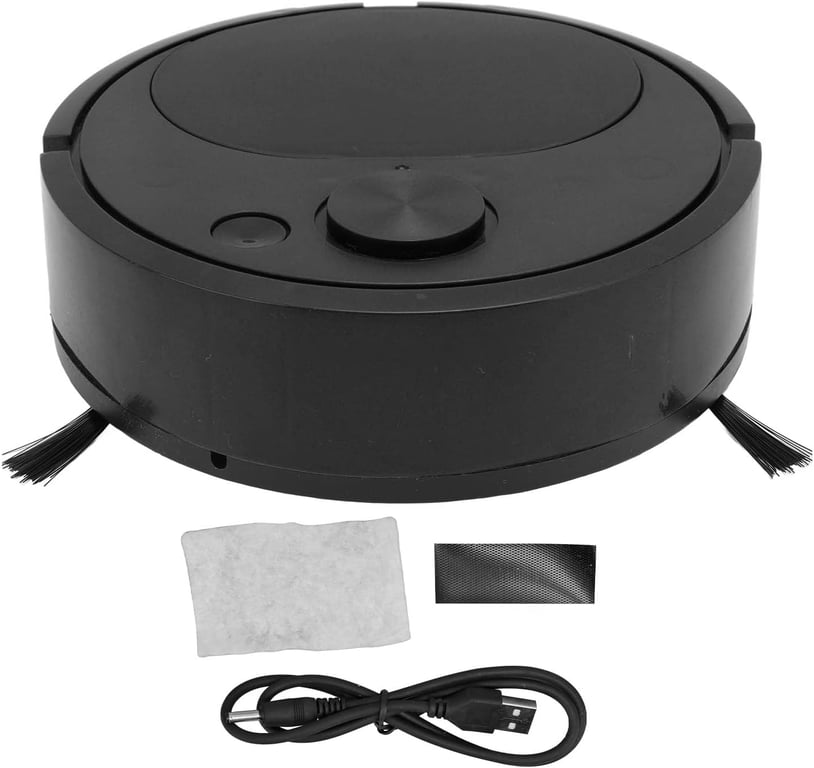 aspirateur robot rechargeable par USB pour poils d'animaux tapis durs jaune Vendos85 Neuf - vue 3