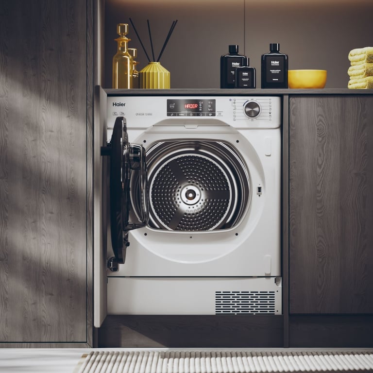 Sèche-Linge HAIER HDBI H7A2TBEX-S – 7kg, Connectivité WiFi, 14 Programmes - vue 3