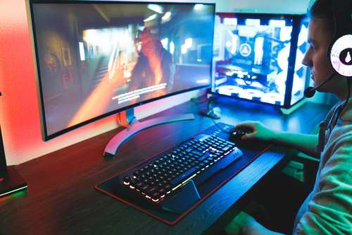 SureFire Silent Flight 680 Tapis de souris de jeu Noir, Rouge - Neuf