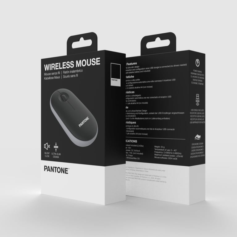 Souris Optique Celly PT-MP002B – Sans Fil 1200 DPI, Ambidextre, 3 Boutons - vue 3