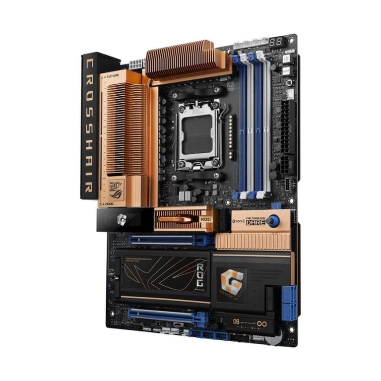 Carte mère ASUS ROG CROSSHAIR 2006 ATX AM5 (X870E) DDR5, Wi?Fi 7, 5 emplacements M.2, 5/10 GbE, audio 7.1, Noir/Or - Neuf