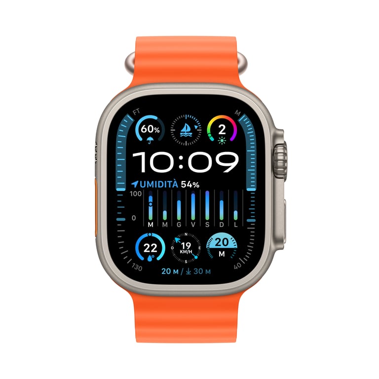 Apple Watch Ultra 2 OLED 49 mm Numérique 410 x 502 pixels Écran tactile 4G Or GPS (satellite), orange