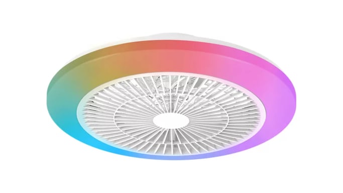 [8721103145574] Philips Plafon ventilador LED de techo AMIGO RGB 50cm 40W+20W CCT regulable + RGB mando IP20