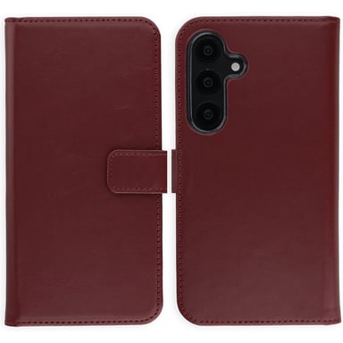 Selencia Étui portefeuille en cuir véritable pour Samsung Galaxy S25 - Burgundy