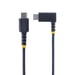 StarTech.com Cable 30cm USB C Acodado - en Ángulo Recto - PD 60W - 3A - Cable USB-C de Carga Rápida - de Alta Resistencia - USB 2.0 Tipo C - Fibra de