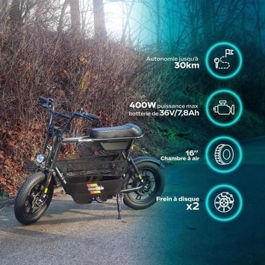 Draisienne eléctrica - Thunder 160 - 400W - 16 - Adulto - Plegable - Gris