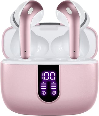 Cuffie wireless con microfono e controllo touch Rosa