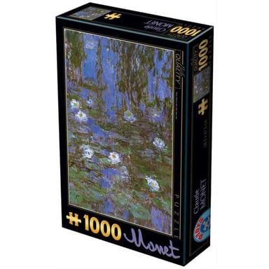 Puzzle 1000 pièces D-Toys Claude Monet Nymphéas reproduction haute qualité bleu/vert/blanc/violet