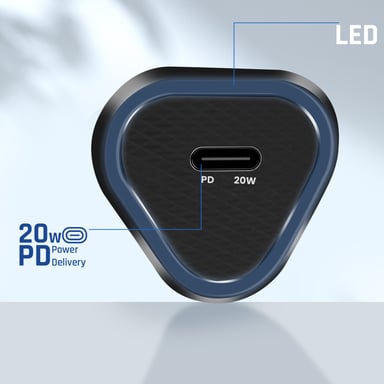 Blue Star Cargador coche para USB-C 20W Power Delivery + Cable USB-C Negro