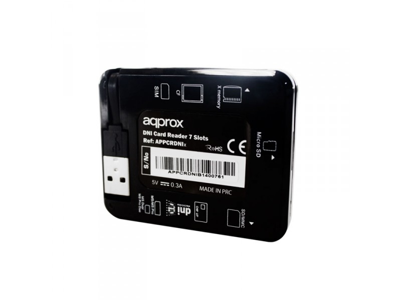 Approx Lecteur Pour Dni Electronique Appcrdnib Usb 2.0 Noir - vue 5
