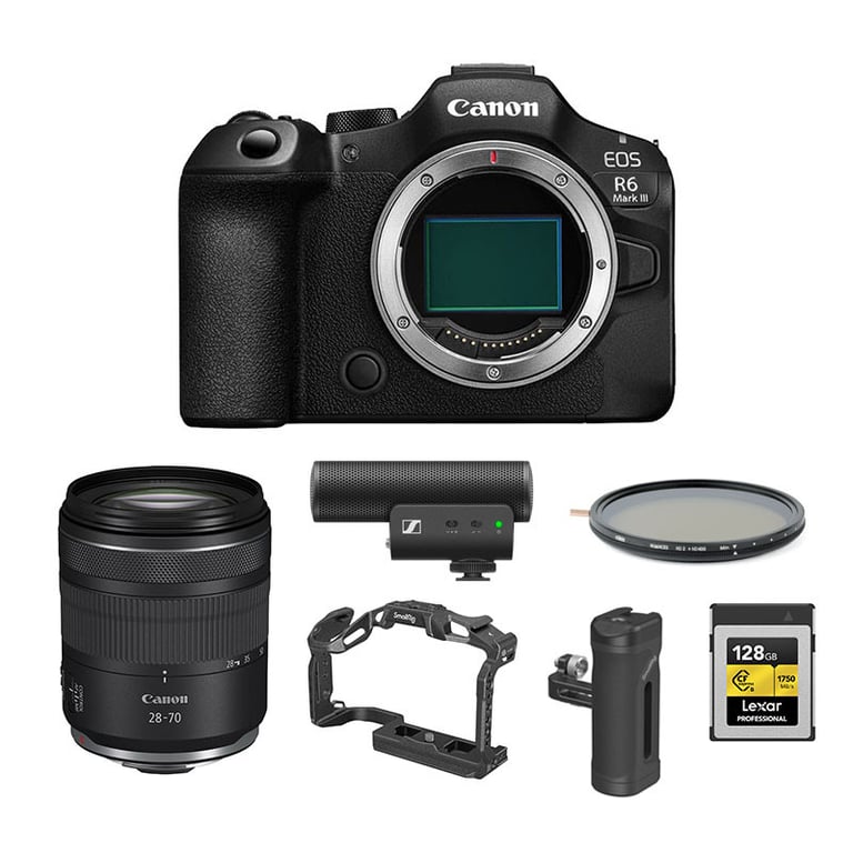 CANON EOS R6 MARK III + Kit vidéo RF 28 70mm + Cage + poignée Smallrig + Micro MKE + Carte + Filtre NDX Garanti - vue 1