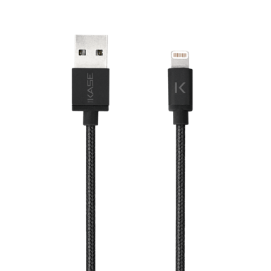 Câble Lightning vers USB tressé métallisé certifié MFi Apple Charge/Sync (1M), Noir