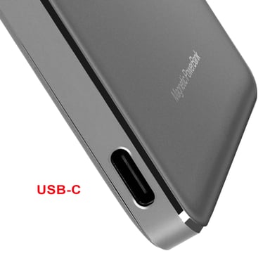 Batterie Externe MagSafe 5000mAh Fine Recharge Sans Fil MagSafe et QI Gris